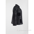 Cappotto rattoppato casual nero in giacca antirughe